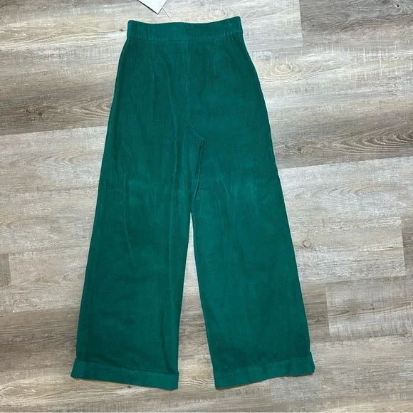 Julia amory pant cord in verdigris Small NWT wide leg corduroy - Picture 6 of 11